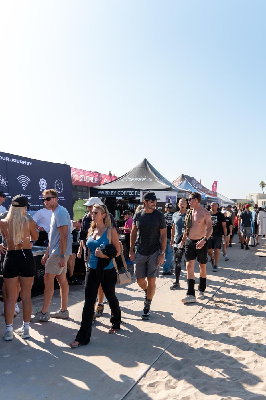 Attendees walking through the expo